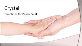  Presentation with automobile driver hand hold steering - Audience pleasing PPT theme consisting of his daughter's hand tight backdrop and a white colored foreground