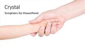  Presentation with daughter - Amazing presentation design having his daughter's hand tight backdrop and a white colored foreground