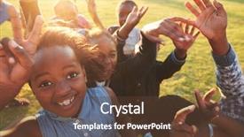  Presentation with elementary children - Beautiful presentation design featuring children - elementary school kids outdoors high backdrop and a tawny brown colored foreground