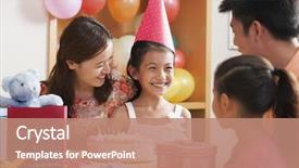  Presentation with birthday - PPT theme with close up on bath shower mixer bath background and a gray colored foreground