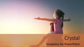  Presentation with daughter - Audience pleasing slides consisting of children - happy family at sunset father backdrop and a red colored foreground