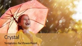  Presentation with family children - Cool new slides with children - happy funny child with red backdrop and a gold colored foreground