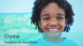  Presentation with children painting - Slide set consisting of children - happy kid enjoying arts background and a arctic colored foreground