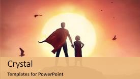  Presentation with daughter - Audience pleasing presentation consisting of children - happy loving family father backdrop and a coral colored foreground