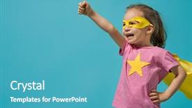  Presentation with child superhero - Amazing theme having children - little child playing superhero kid backdrop and a teal colored foreground