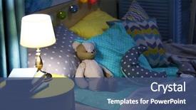  Presentation with bedroom modern - Slide deck featuring light children - modern interior of the child's background and a ocean colored foreground