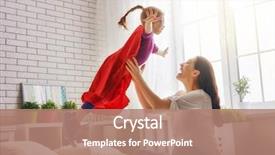  Presentation with superman - Theme enhanced with children - mother and her child girl background and a coral colored foreground