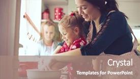  Presentation with cooking kids - Colorful slides enhanced with children - mother with her 5 years backdrop and a coral colored foreground