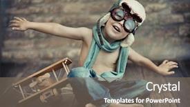  Presentation with children playing - PPT theme having children - small boy playing background and a gray colored foreground