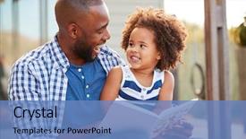  Presentation with black father - Slide set with children - young black father and daughter background and a teal colored foreground