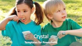  Presentation with emotions - Cool new presentation theme with dairy milk rproducts - children about yoghurt in park backdrop and a teal colored foreground