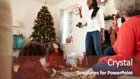  Presentation with generation - Presentation design having 3 act - multi generation family playing game background and a tawny brown colored foreground