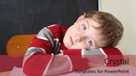  Presentation with desk - PPT layouts with children adhd - child sitting at a desk background and a red colored foreground