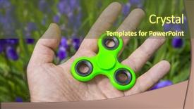  Presentation with adhd - Slide deck having children adhd - green spinner in hand background and a  colored foreground