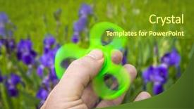  Presentation with green - Audience pleasing PPT layouts consisting of children adhd - rotating green spinner in hand backdrop and a  colored foreground