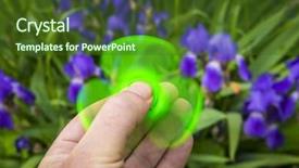  Presentation with tiffany green - Beautiful PPT layouts featuring children adhd - rotating green spinner in hand backdrop and a  colored foreground