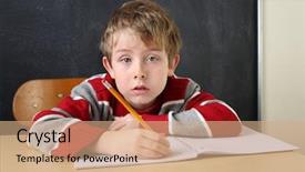  Presentation with adhd - Theme with children adhd - serious student sitting background and a coral colored foreground