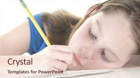  Presentation with adhd - Beautiful slide deck featuring children adhd - young girl looking tired backdrop and a lemonade colored foreground