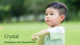  Presentation with allergy - PPT theme with children allergy - baby boy feeling itchy background and a mint green colored foreground