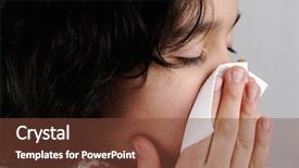  Presentation with nose - Slides consisting of children allergy - little girl blows her nose background and a tawny brown colored foreground