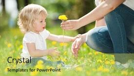  Presentation with children playing - Presentation with children allergy - mother and daughter playing background and a yellow colored foreground