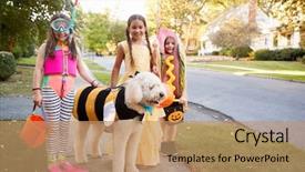  Presentation with halloween - Presentation enhanced with children and dog in halloween background and a coral colored foreground