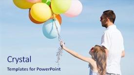  Presentation with summer celebration - Slide deck enhanced with children and family concept - father background and a sky blue colored foreground