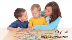  Presentation with children playing - Audience pleasing slides consisting of children and mother playing backdrop and a lemonade colored foreground