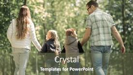  Presentation with children parents - Presentation theme consisting of children and parents on a walk in the park t background and a violet colored foreground