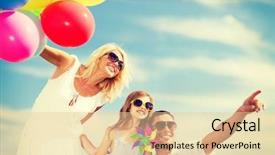  Presentation with colorful celebration - Slide deck with children and people concept - family background and a lemonade colored foreground