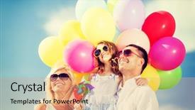  Presentation with summer celebration - Audience pleasing slide deck consisting of children and people concept - family backdrop and a  colored foreground