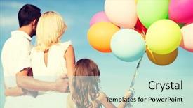  Presentation with summer celebration - Presentation design consisting of children and people concept - family background and a  colored foreground