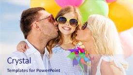  Presentation with summer celebration - Cool new slide set with children and people concept - family backdrop and a  colored foreground