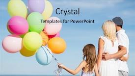  Presentation with summer celebration - Colorful presentation theme enhanced with children and people concept - family backdrop and a  colored foreground