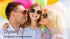  Presentation with summer celebration - Presentation theme with children and people concept - family background and a  colored foreground