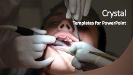  Presentation with dentist - Cool new presentation theme with children anesthesia - teenager boy having his cavities backdrop and a tawny brown colored foreground