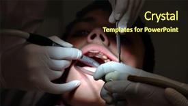  Presentation with fixed prosthodontics - Presentation theme consisting of children anesthesia - teenager boy having his cavities background and a wine colored foreground
