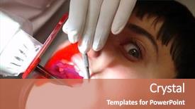  Presentation with anesthesia - Presentation enhanced with children anesthesia - teenager boy having his cavities background and a coral colored foreground