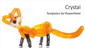  Presentation with fox - Colorful PPT theme enhanced with children animals - balloon animal fox backdrop and a white colored foreground