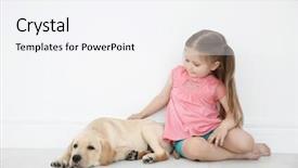  Presentation with child in a hindu home - PPT theme enhanced with children animals - cute child with labrador retriever background and a white colored foreground