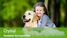  Presentation with green grass under the snow - Cool new PPT layouts with children animals - little girl sitting backdrop and a tawny brown colored foreground