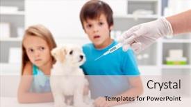  Presentation with vaccination - Audience pleasing slide deck consisting of industrial shiny metal white list on texture background backdrop and a sky blue colored foreground