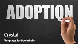  Presentation with adoption - Slides featuring children animals school - adoption background and a dark gray colored foreground