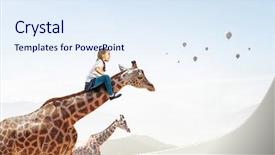  Presentation with school children - PPT layouts featuring children animals school - kid ride giraffe mixed media background and a sky blue colored foreground