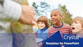  Presentation with treasure hunt - Presentation having children-as-detectives-and-explorers background and a ocean colored foreground