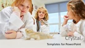  Presentation with elementary children - Cool new slides with children-as-elementary-school-students backdrop and a soft green colored foreground