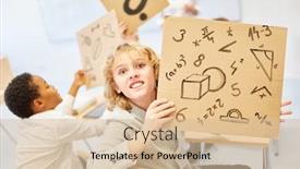  Presentation with children education - Presentation design enhanced with children-as-students-full background and a lemonade colored foreground