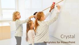  Presentation with children teamwork - Colorful slide deck enhanced with children-as-students-solve backdrop and a lemonade colored foreground