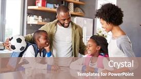  Presentation with saying goodbye - PPT theme consisting of children as they leave background and a coral colored foreground