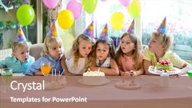  Presentation with children birthday - Audience pleasing presentation consisting of children at a birthday party backdrop and a  colored foreground